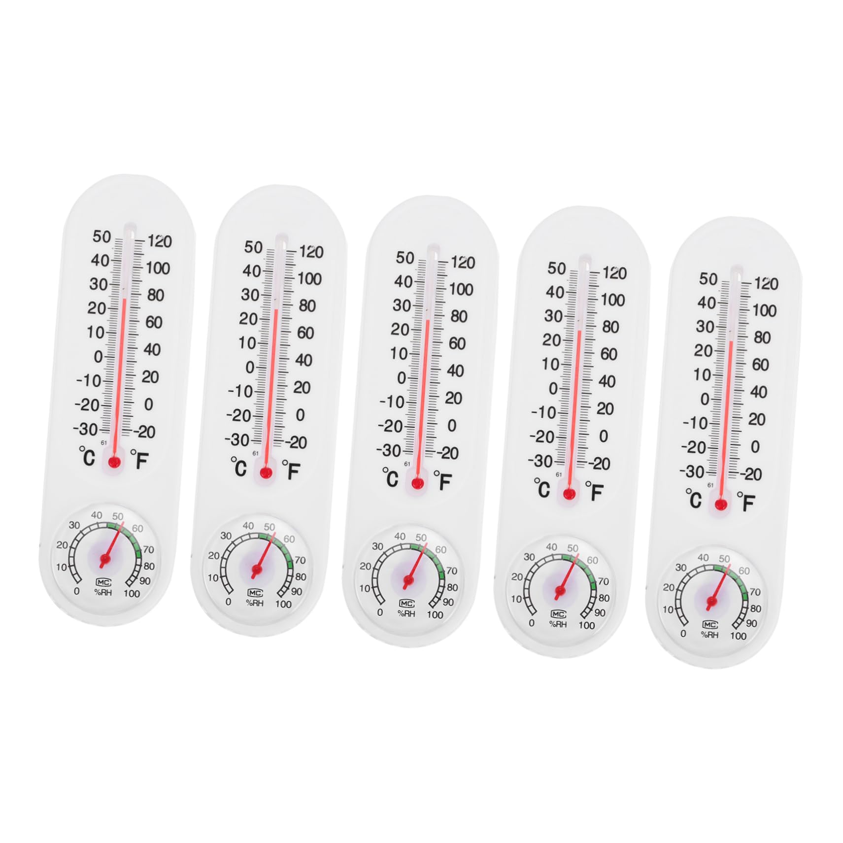 POPETPOP 5Pcs Wall Mounted Indoor Minimum Thermometer Hygrometer Compact Design for Greenhouse Garden Monitoring of Temperature and Humidity