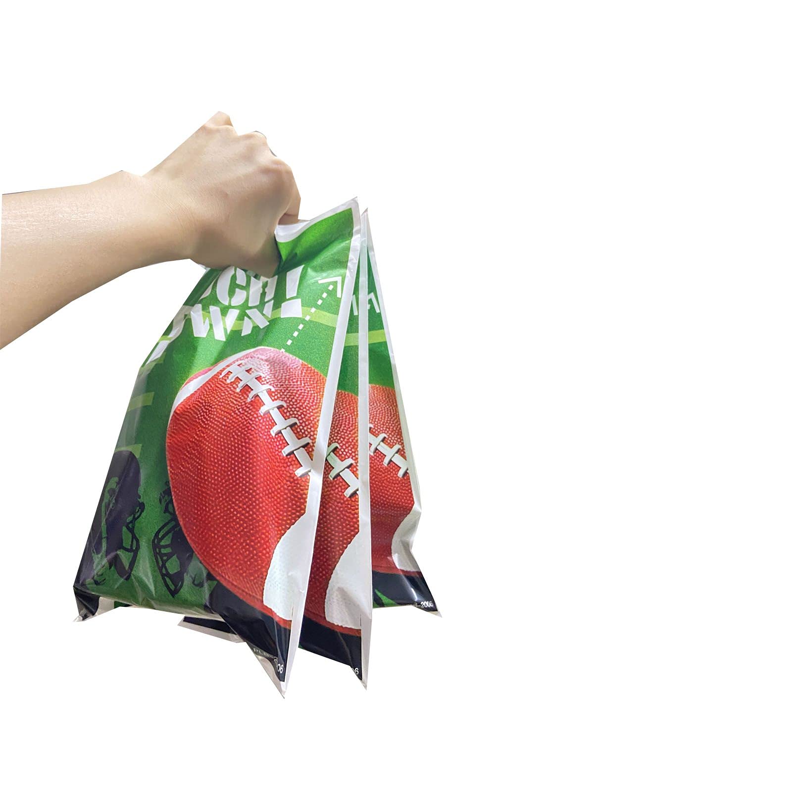 40 Stück Fußball Süßigkeitentüten Mit Kordelzug - Rugby-Themen Partybeutel, Grün, 22,9x14 Cm, Für Mottopartys & Kindergeburtstage