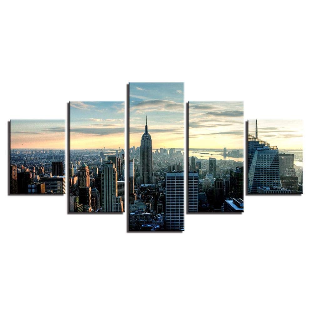 Maison vivant peinture toile grand paysage de la ville moderne