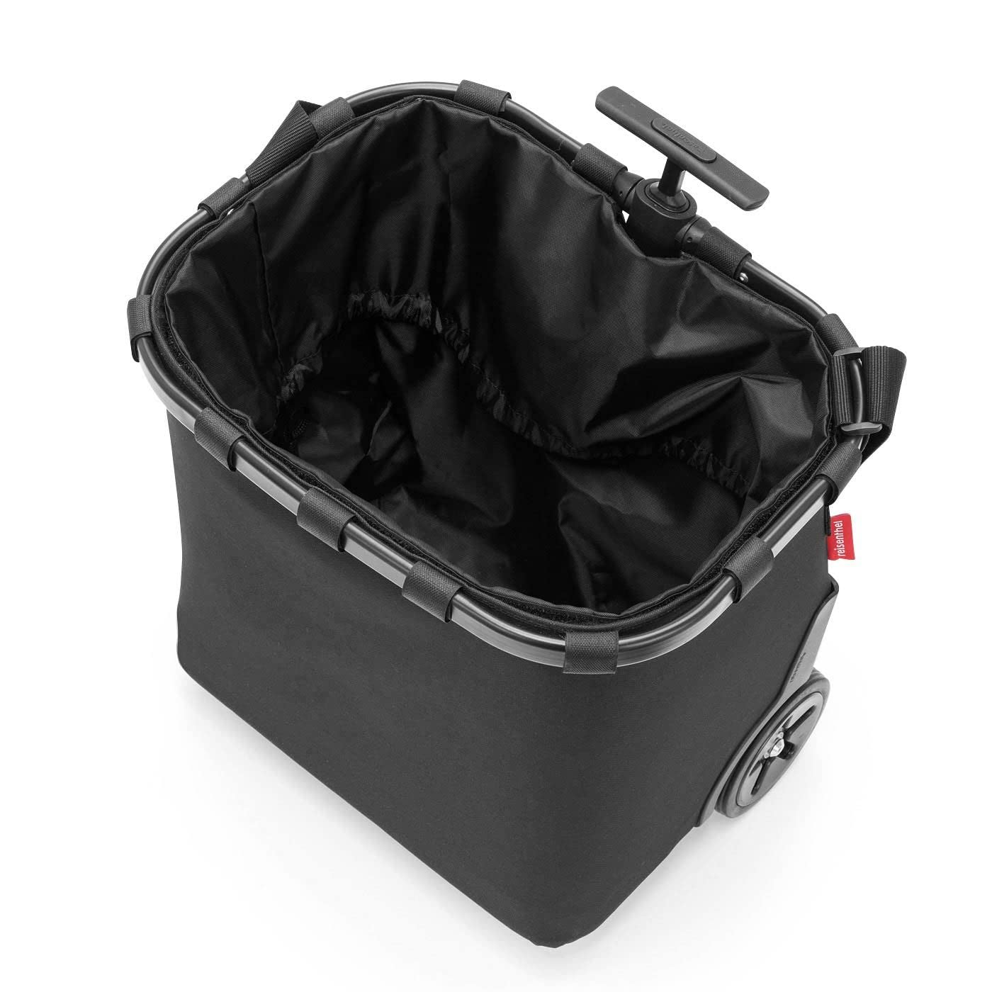 reisenthel carrycruiser in Schwarz – Tragbarer Einkaufstrolley mit stabilem Aluminiumrahmen, Schultergurt und herausnehmbarer Netz-Innentasche – Aus wasserabweisendem Material