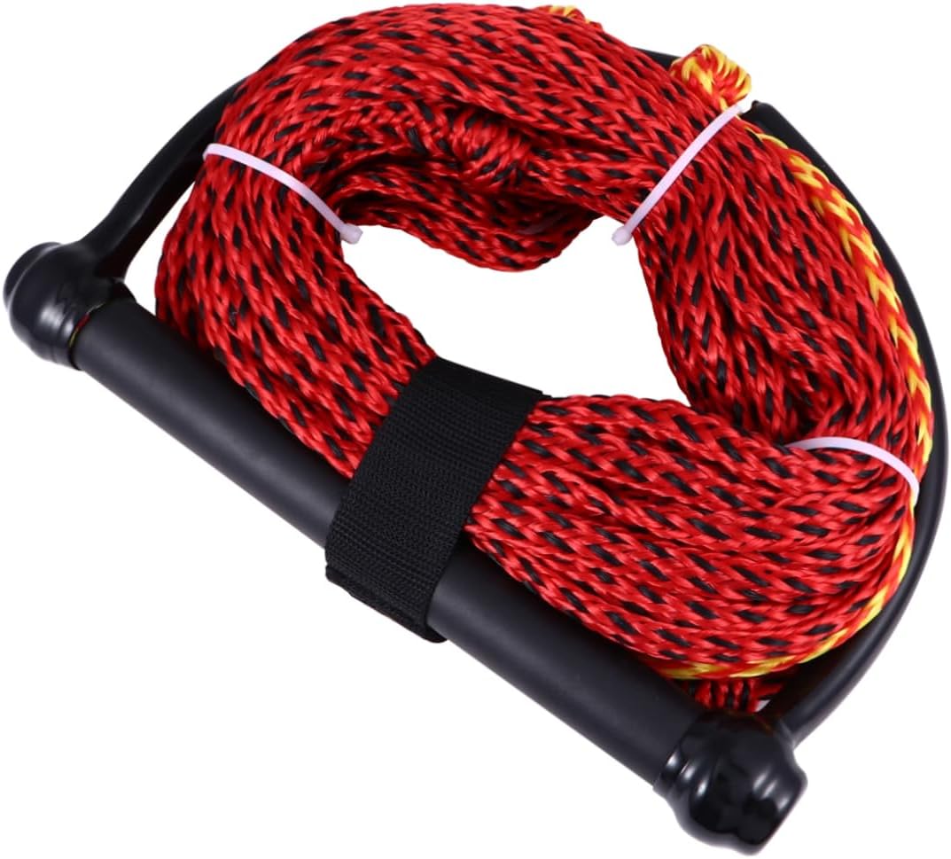 Watersports Towable Rope with Handle for Skiing and Tubing High Abrasion and UV Resistant Section Wakeboard Kneeboard Tow Rope Secure Grip Boating Accessory for Water Random Color