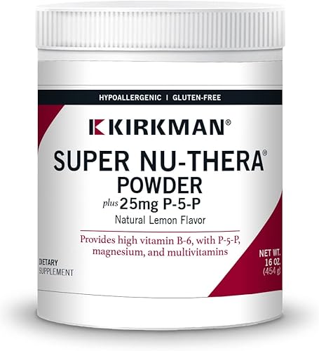 Kirkman Super Nu-Thera con polvo P-5-P de 25 mg - Nueva fórmula mejorada!  454 gm16 oz  Multi Vitamina