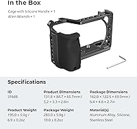 Vista 8 de SmallRig Jaula con mango de silicona y zapata fría para Sony a6100, a6300, a6400-3164