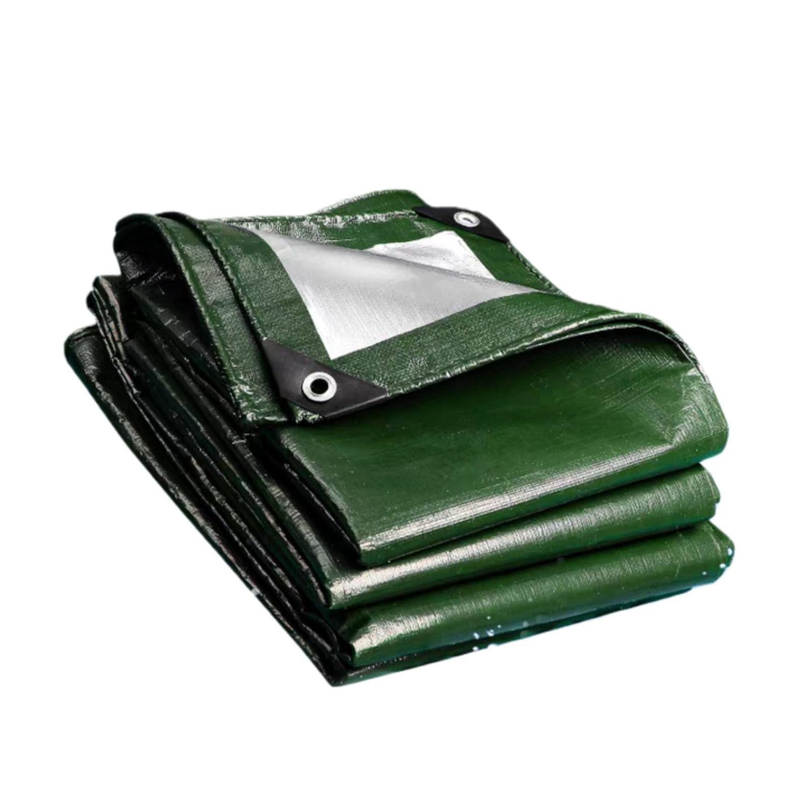 Tarpaulin Extra Heavy Duty Waterproof 110 x 170 cm Heavy Duty, with Eyelets Builders Tarp Pe Material, Mould-Proof for Multipurpose Indoor Outdoor Protection, Green