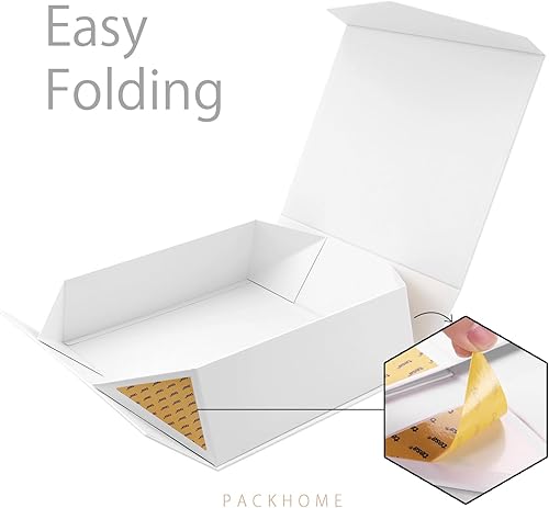 Miniatura 5 de PACKHOME 17 x 14.5 x 5.5 pulgadas, 3 cajas de regalo extra grandes con tapas, cajas de cierre magnético para ropa y regalos grandes (blanco mate con