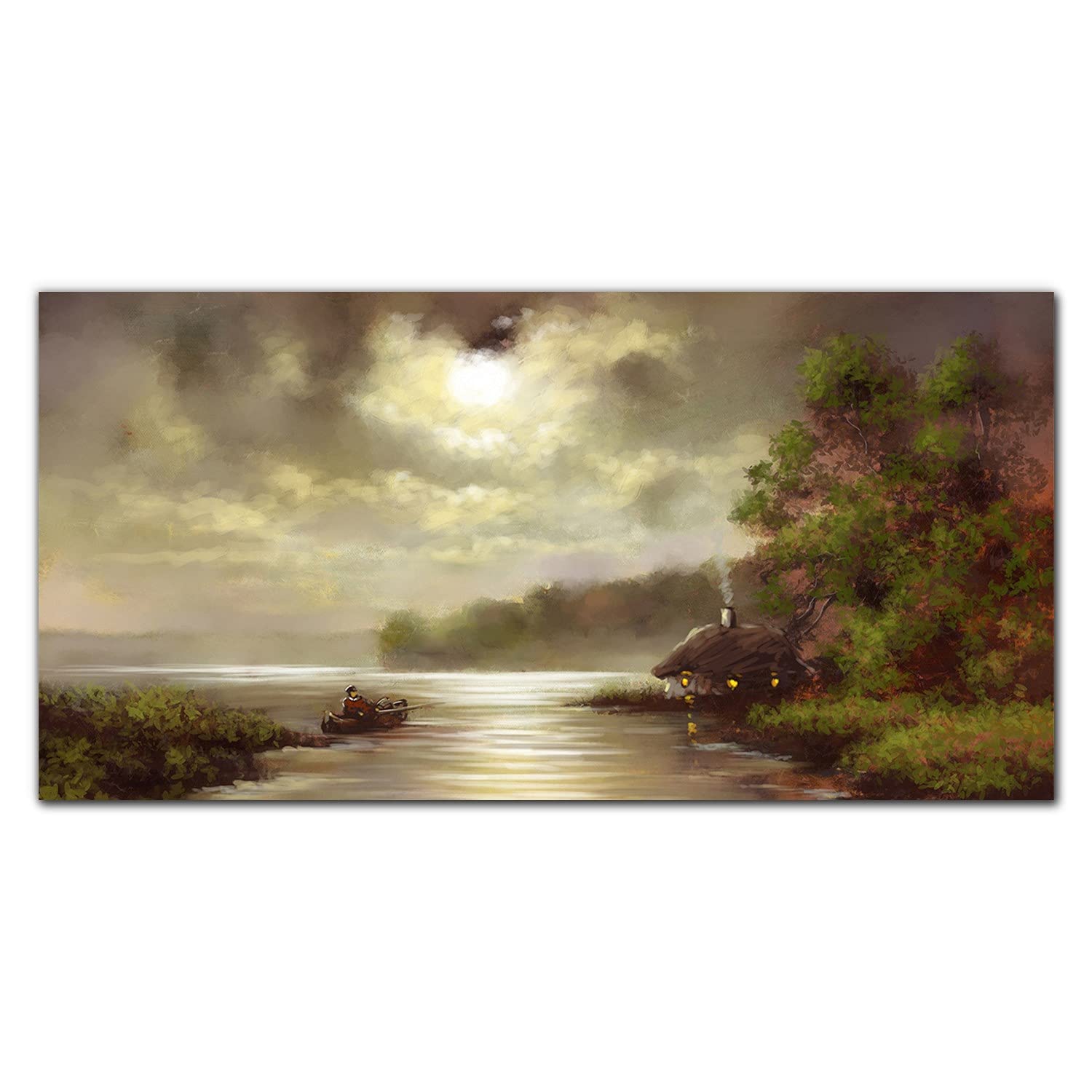 Crédence de cuisine motif lac et forêt pour une décoration murale nature