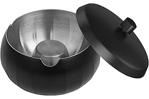 JSVER Outdoor Ashtray, Stainless Steel Ashtray with Lids for Cigar