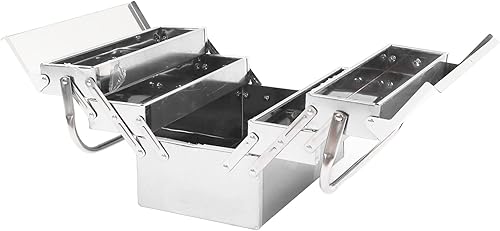 Miniatura 3 de SUNGOOYUE Tool Box 3 Tier 5 Tray Folding Stainless Steel Tool Chest, Cantilever Reinforcement for Auto Maintenance and Household Organization (460)