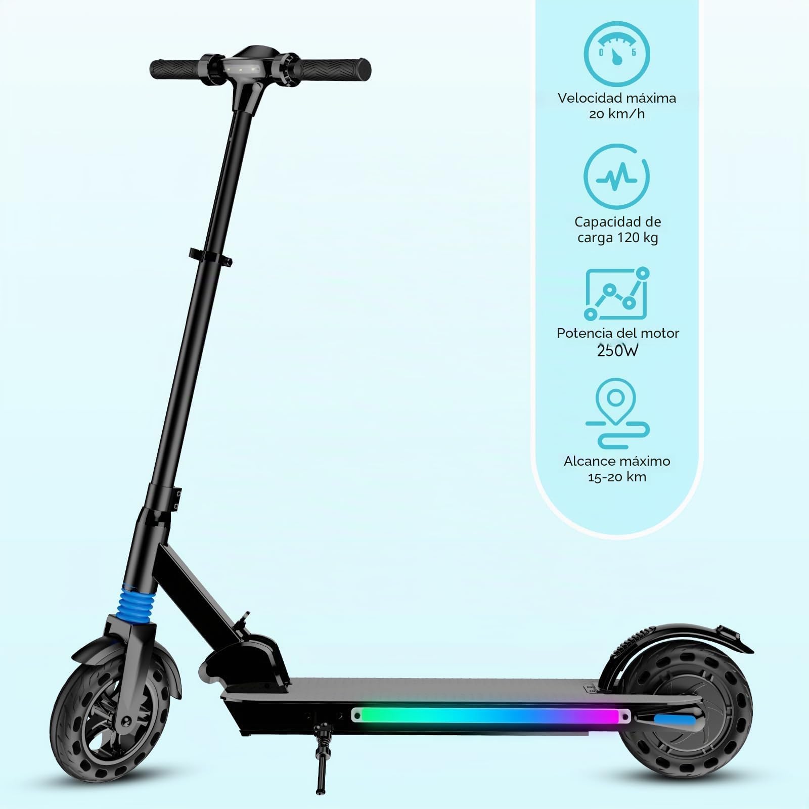 Patinete eléctrico para niños, pantalla LED, plegable y de altura ajustable, para niños de 8 a 16 años, alcance máximo 20 KM, máx. 20 km/h, regalo para niños y jóvenes, sin certificado ABE