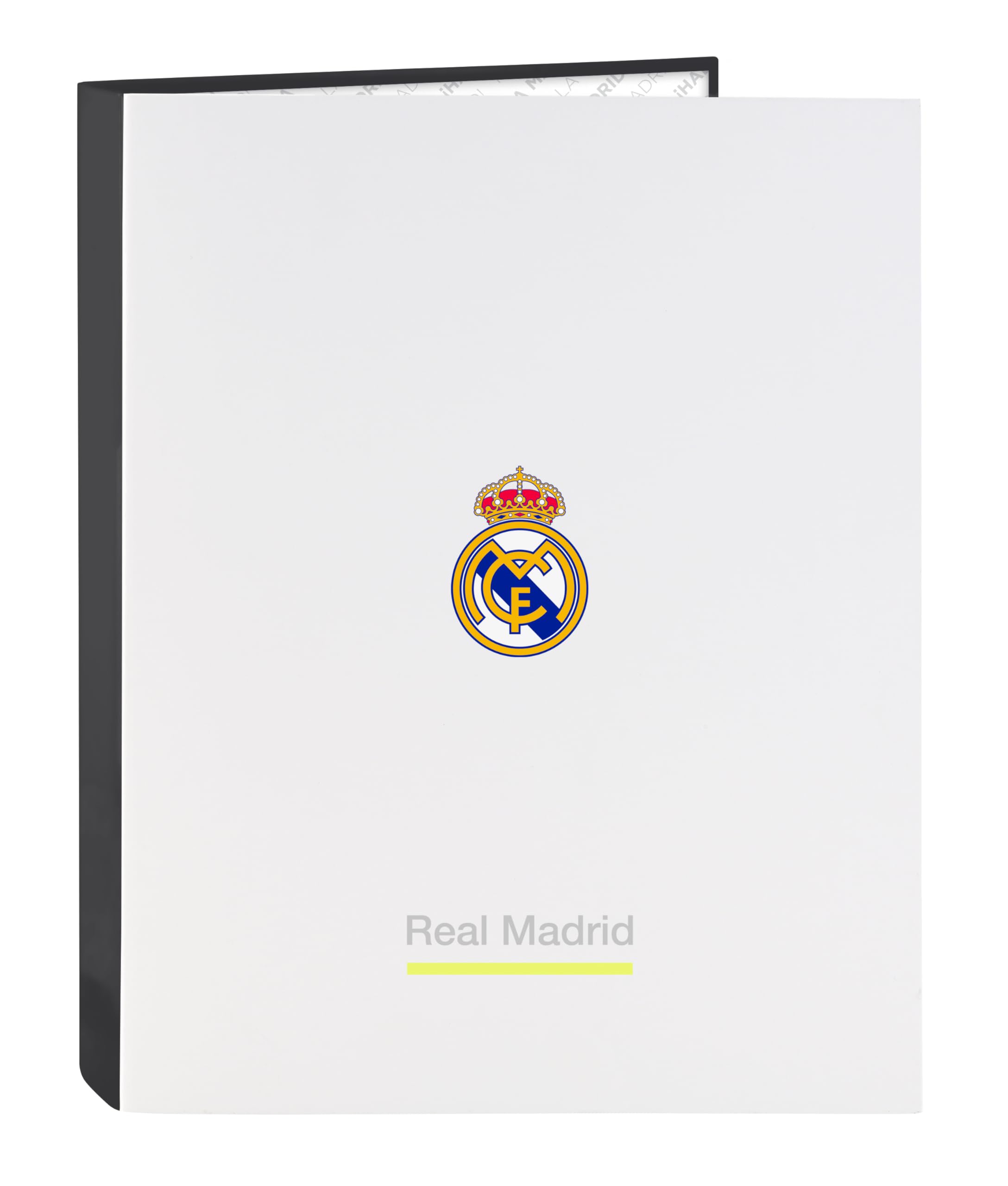 Safta Real Madrid EQUIPACIÓN 25/26 – Folder with 4 Rings, Ideal for Children of Different Ages, Comfortable and Versatile, Quality and Resistance, 26.5 x 33 cm, White, M, Casual
