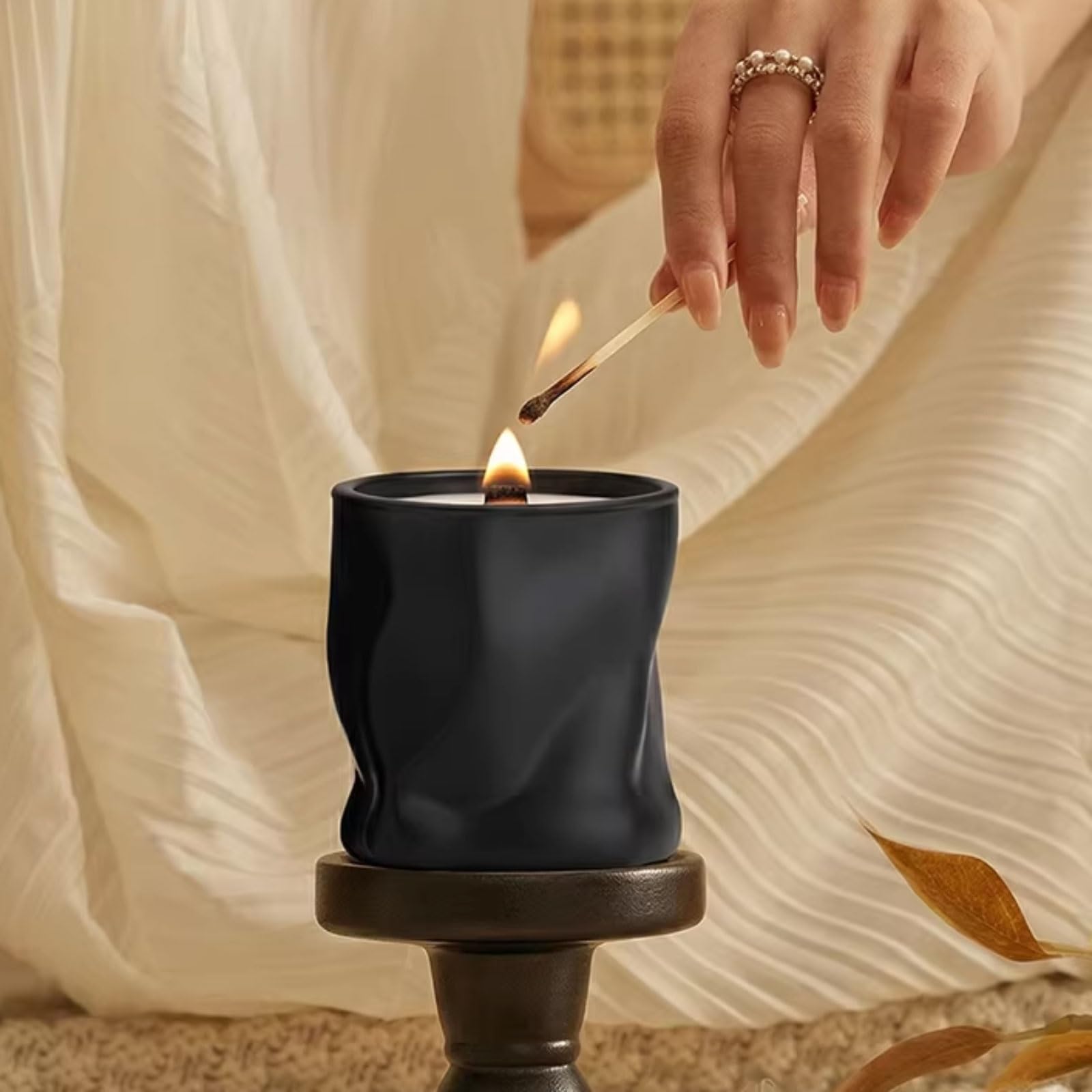 Velas de cerámica hechas con cera de soja y aceites esenciales, vela de aromaterapia reutilizable, decoración elegante for el hogar de larga duración