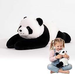 Weighted Plush Animals for Kids & Adults - Panda Teddy Bear Dinosaur Stuffed Toys, Hugging Pillow for Anxiety Relief & Sleep Support (Panda, 65cm)