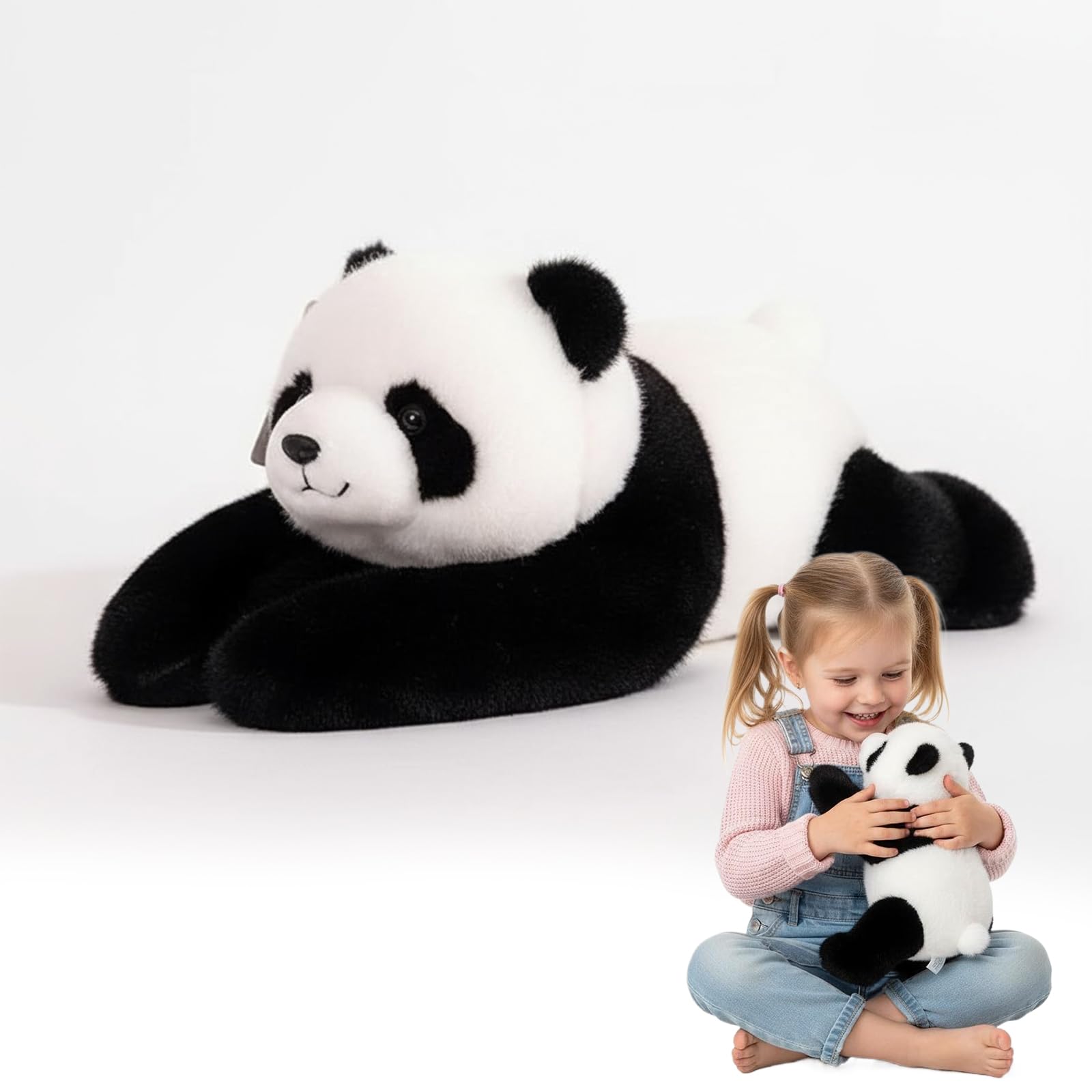Weighted Plush Animals for Kids & Adults - Panda Teddy Bear Dinosaur Stuffed Toys, Hugging Pillow for Anxiety Relief & Sleep Support (Panda, 65cm)
