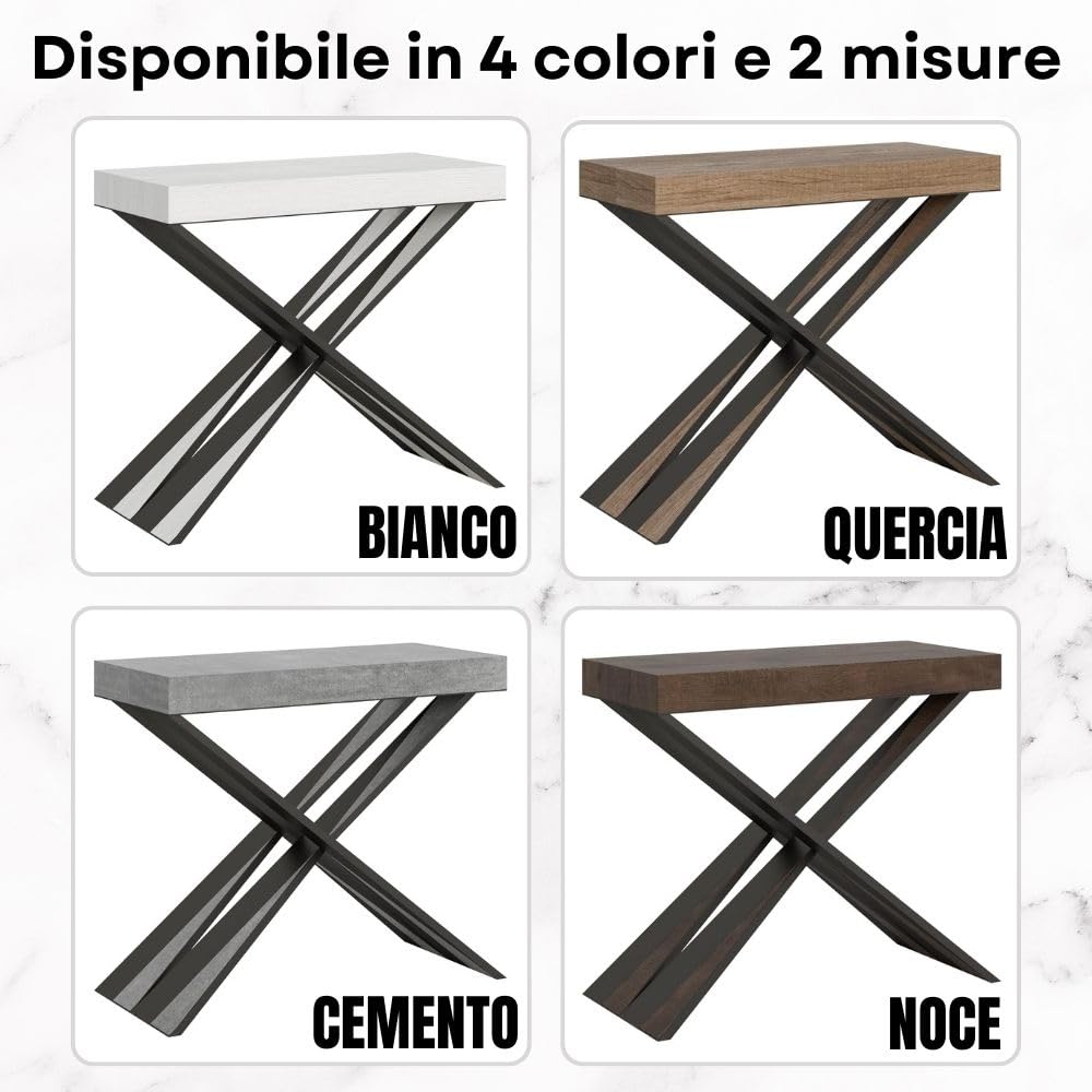 IMAGO FACTORY Tiago - Consolle Allungabile, Tavolo Allungabile Sala da Pranzo (Fino a 300cm) Mobile Consolle Ingresso, Tavolo Cucina Allungabile, Console Arredo Made in Italy (Color Quercia Natura)