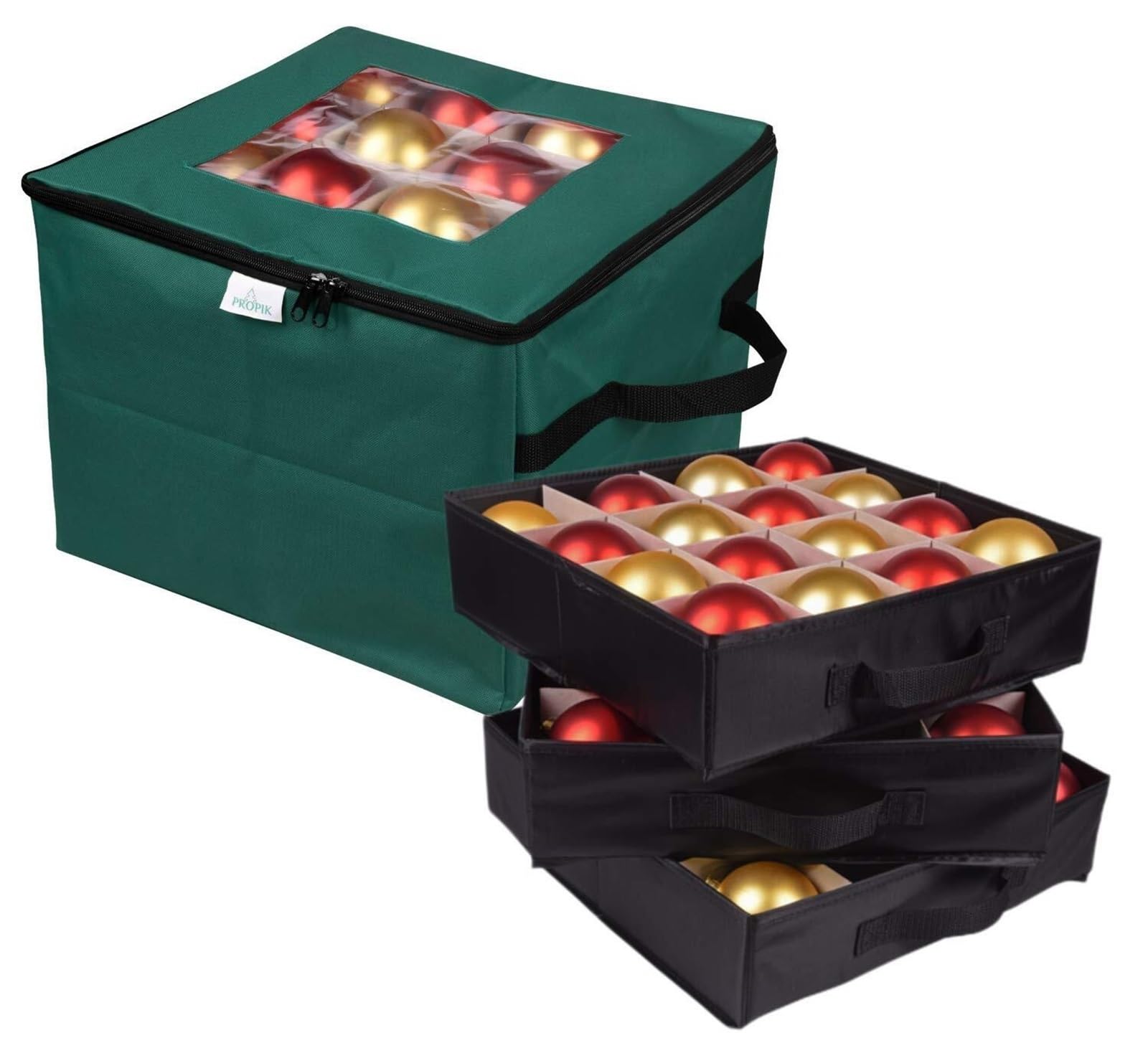 Weihnachtsdeko Aufbewahrung Die Aufbewahrungsbox for Weihnachtsdekorationen Bietet Platz for 48 Weihnachtskugeln for Organisieren Von Dekorationen Tasche für Weihnachtsbaum(Grün)