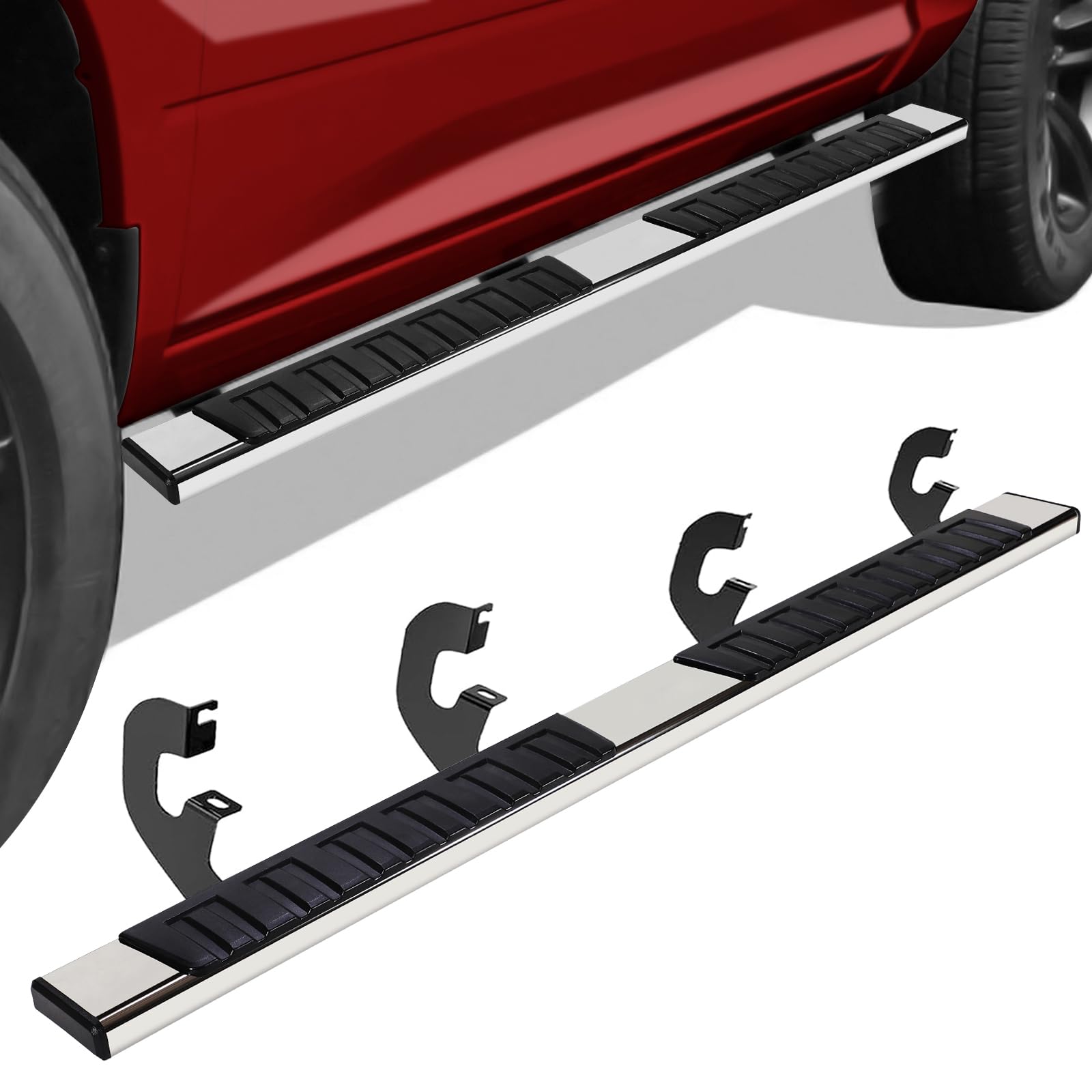 6.5" Running Boards for 2019-2025 Chevy Silverado/GMC Sierra 1500, 2020-2025 2500HD 3500HD Crew Cab (4 Full Size Doors) Side Steps Bars for Truck