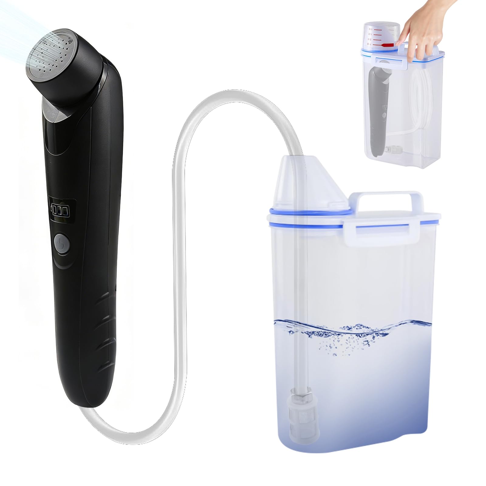 Portable Bidet, 2.5L Electric Rechargeable Handheld Portable Bidet Sprayer,Water Tank Travel Bidet, Bathroom&Outdoor Hiking, Muslim Shower Spray Clean Personal Hygiene, Postpartum/Feminine Care-Black