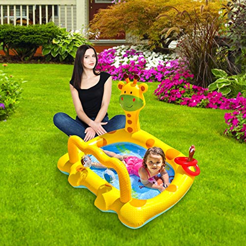 Zhangming Piscina inflável para bebês, piscina dobrável para cães de estimação com desenho animado,