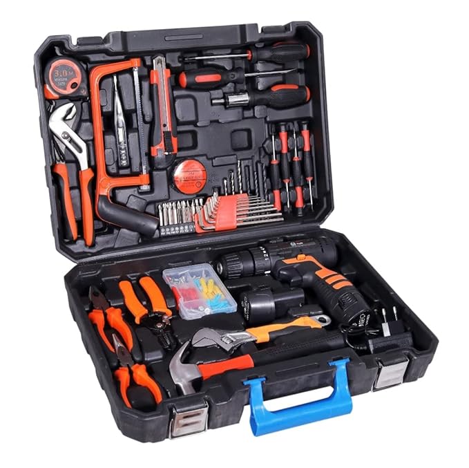 VOLTZ 112pcs Electric Tools Set Tool Kits 12 V Cordless Drill Lithium