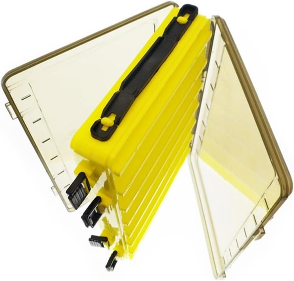 RAHBI Double-Sided 14 Grid Fishing Tackle Box Sea Fishing Reservoir Fishing Box High-Strength Fishing Bait Box Fishing Accessory Box Leisurely (Color : Yellow 20 * 16 * 4.5cm)