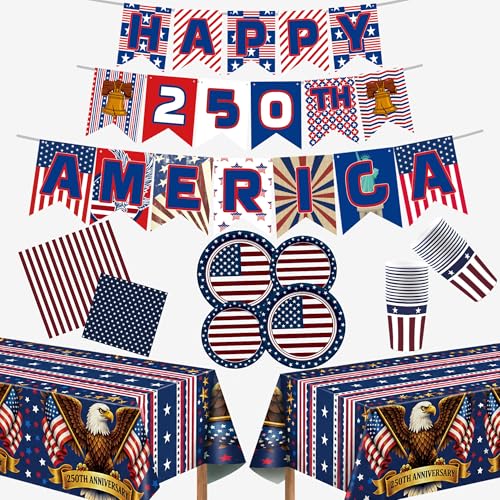 140 Pack 250th Anniversary Decorations- Serve...