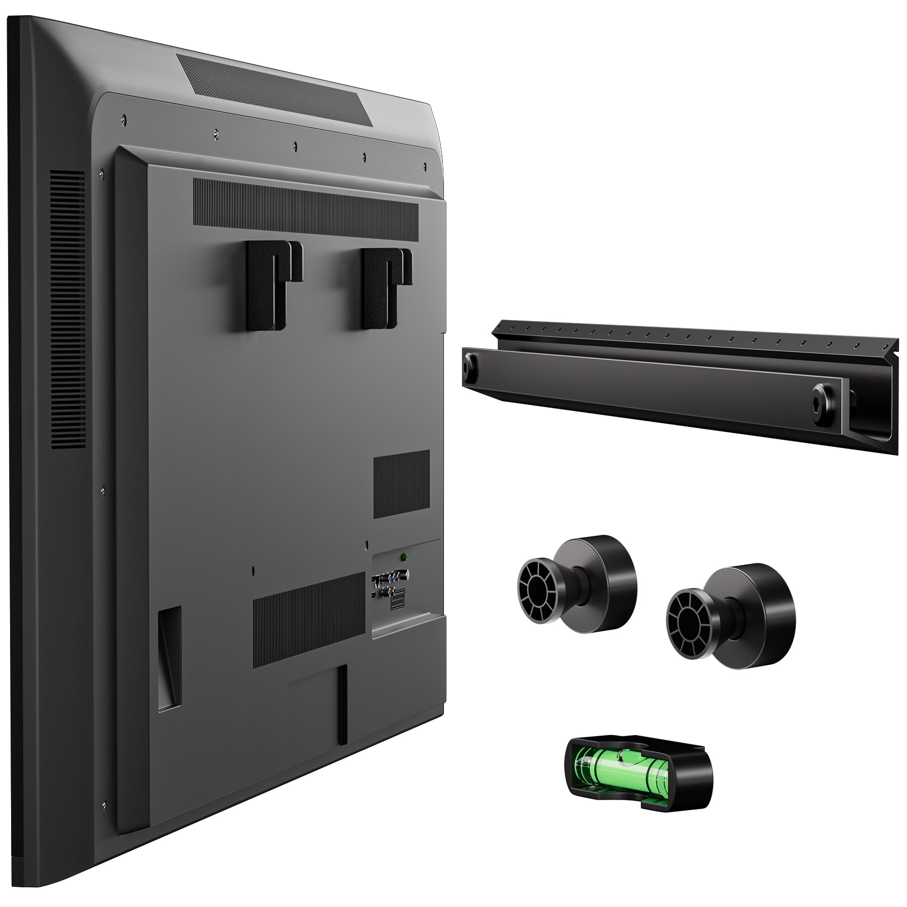 No Stud TV Wall Mount, Studless Drywall TV Mount for 22-55 inch TVs, Low Profile Tv Hanger Max Load 100 lb, No Drill, No Anchors, Easy Install with All Hardware Included