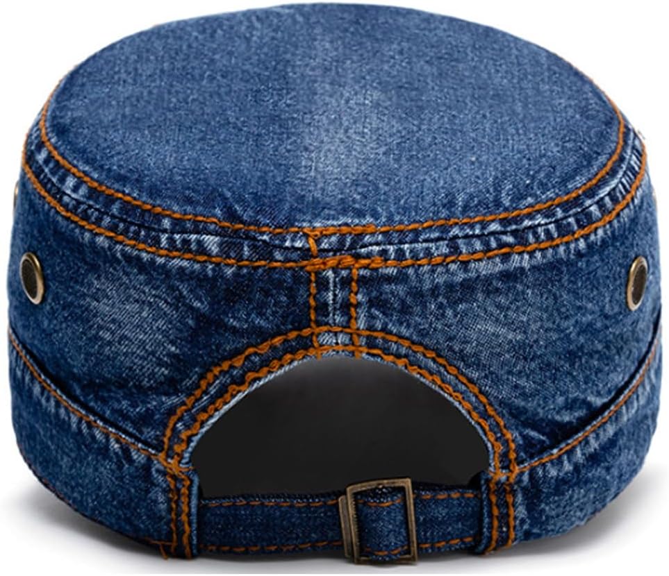 Men's Cadet Army Caps Cotton Military Caps Flat Top Cap