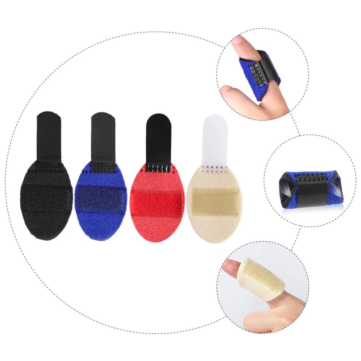 HAPINARY Finger Fixing Band 4pcs Finger Splint for Fast Healing Made of Material
