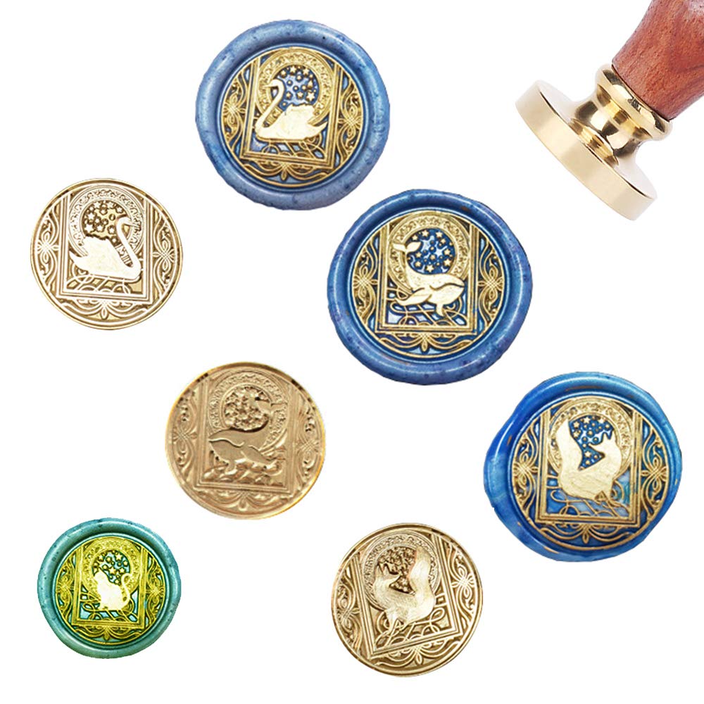 JasCherry Wachs Siegel Stempel Set, Alphabet Initialen Siegel Stempelkopf Kupfer mit 2 Holzgriff, Classic Vintage 26 Buchstaben AZ Geschenkbox für Antikes Manuskript, Grußkarten, Hochzeit Einladung