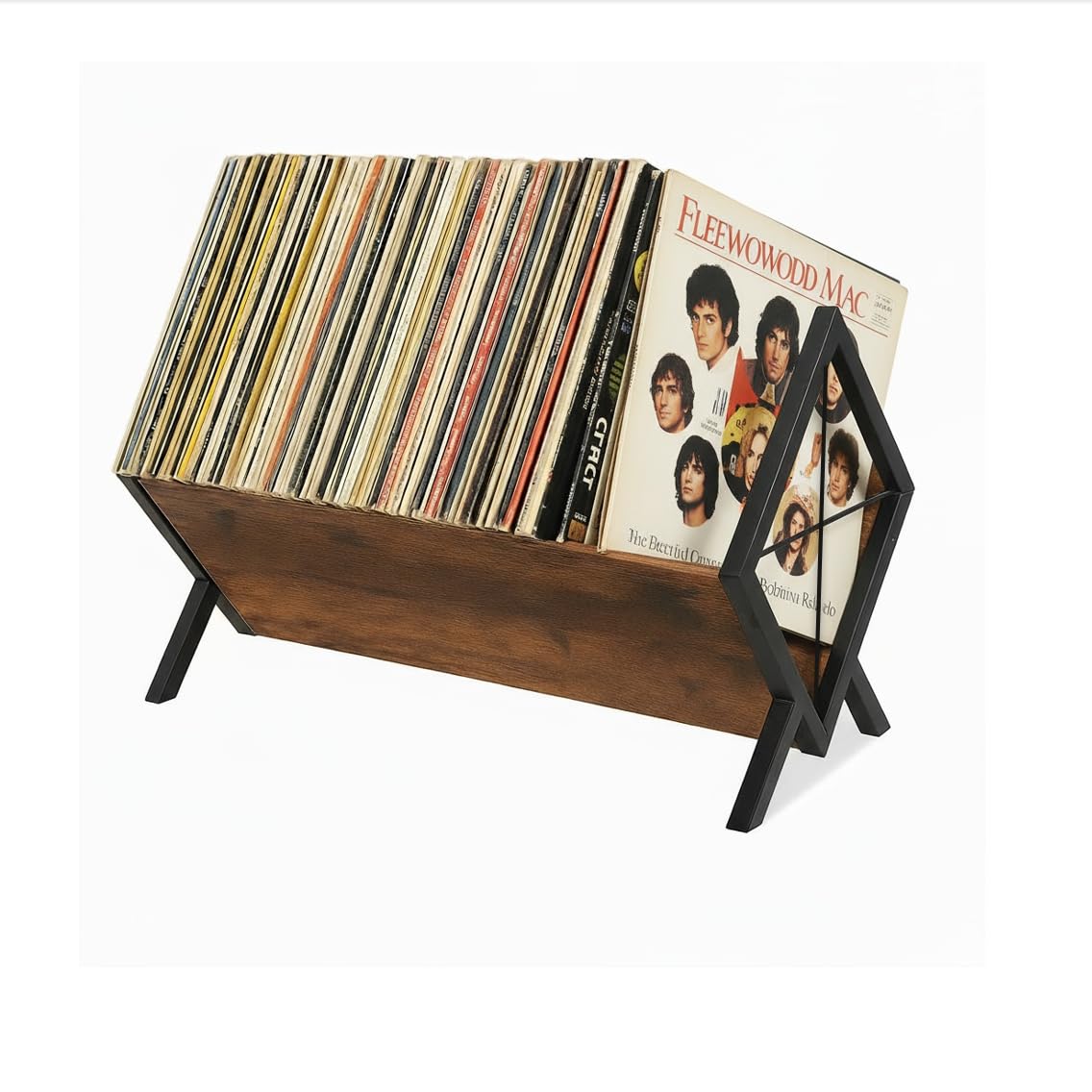 Schallplatten Aufbewahrung,cd Regal,schallplatten Regal Schallplattenständer&Vinyl Halter bücherregal klein für bis zu 80 LPs–CD & Buch Organizer–Schreibtisch Regal für Bücher, Magazine