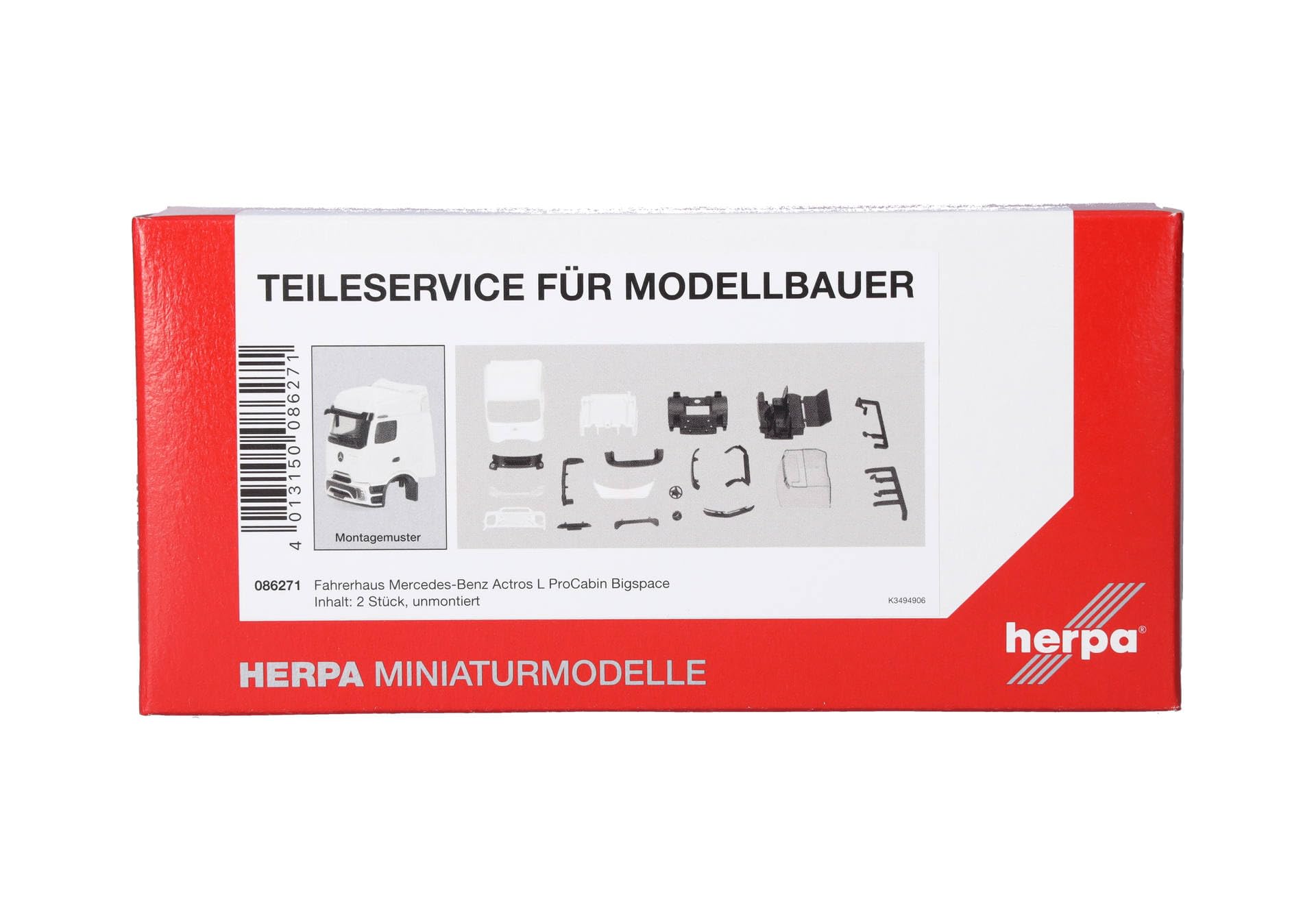 Herpa Parts Service 086271 | Driver's Cab MB Actros L ProCabin Bigspace | White | 1:87