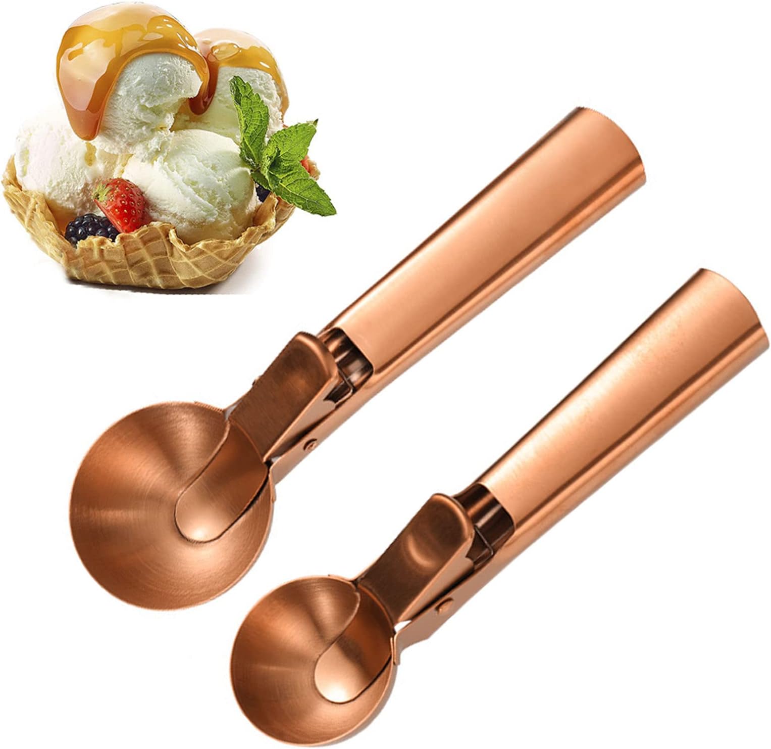 Skylety 3 Pcs Ice Cream Scoops with Trigger Multiple Size