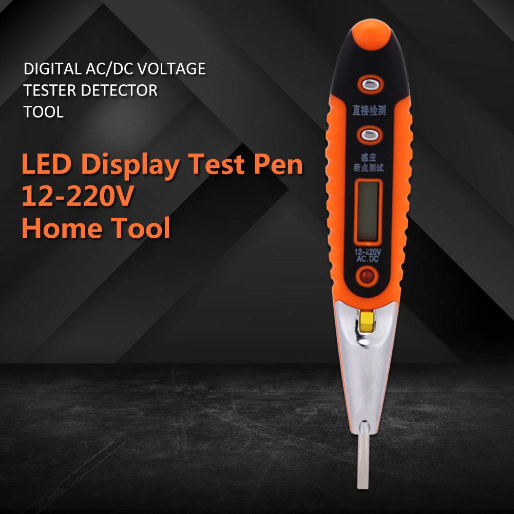 Voltage Tester Pen, Digital Voltage Tester Pen 12V-220V DC & AC Voltage Detector Intelligent Induction Electroprobe Power Tester Pen for Home Appliance Repairing and Detection
