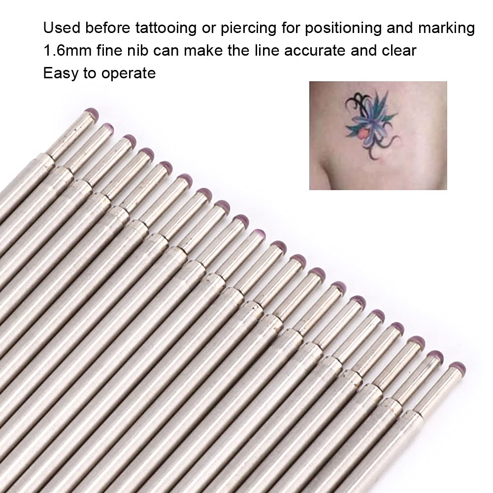 20pcs/Box Skin Marker Pen Piercing Skin Surfer Cores Microblading Marking Pen Refill Accessory Marker (Blue)