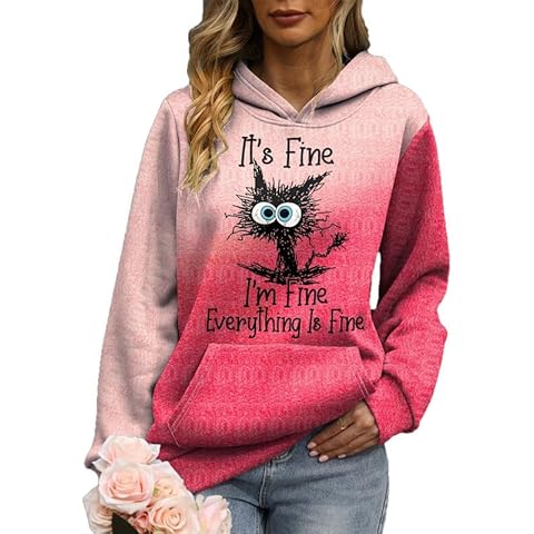 I'm Fine Everything is Fine Cat Hoodie Cover