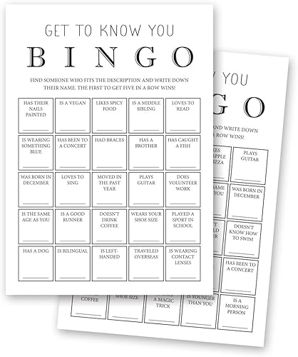 Miniatura 2 de InvitationHouse Tarjetas de bingo Get to Know You, Find Someone - Juego de 30