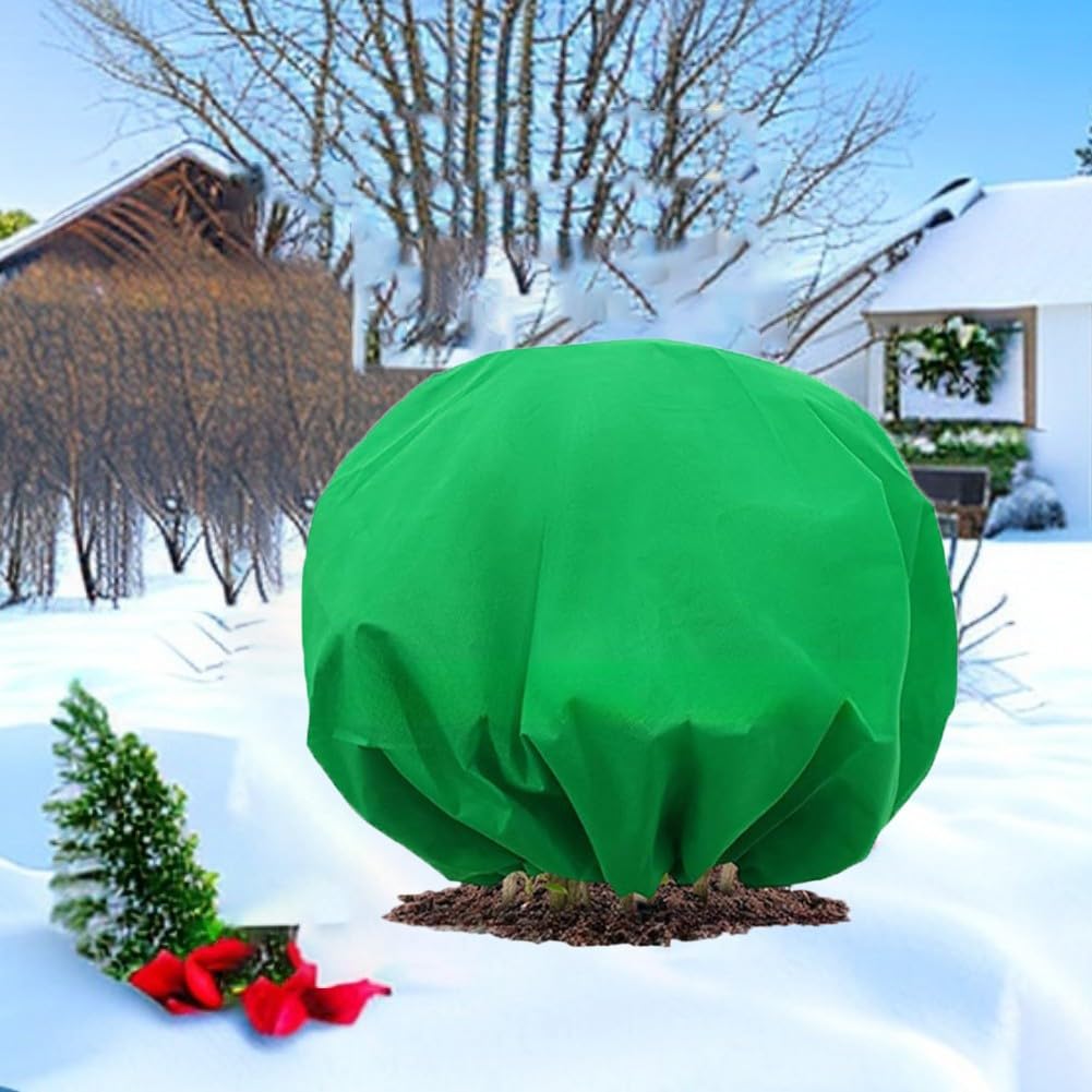 Copertura antigelo per piante in tessuto non tessuto, traspirante, verde, protezione dal freddo per piante da giardino, diametro di 190/250/296 cm, confezione da 2