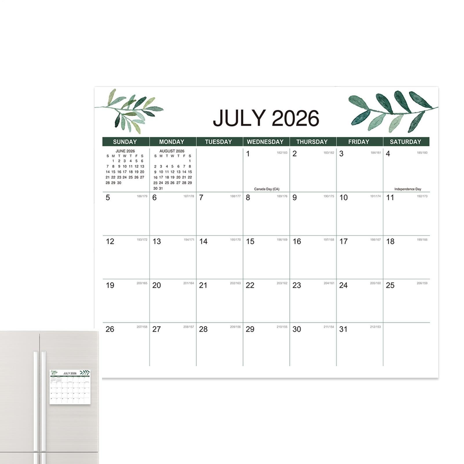 Calendrier magnétique frigo à aimant puissant pour l'organisation