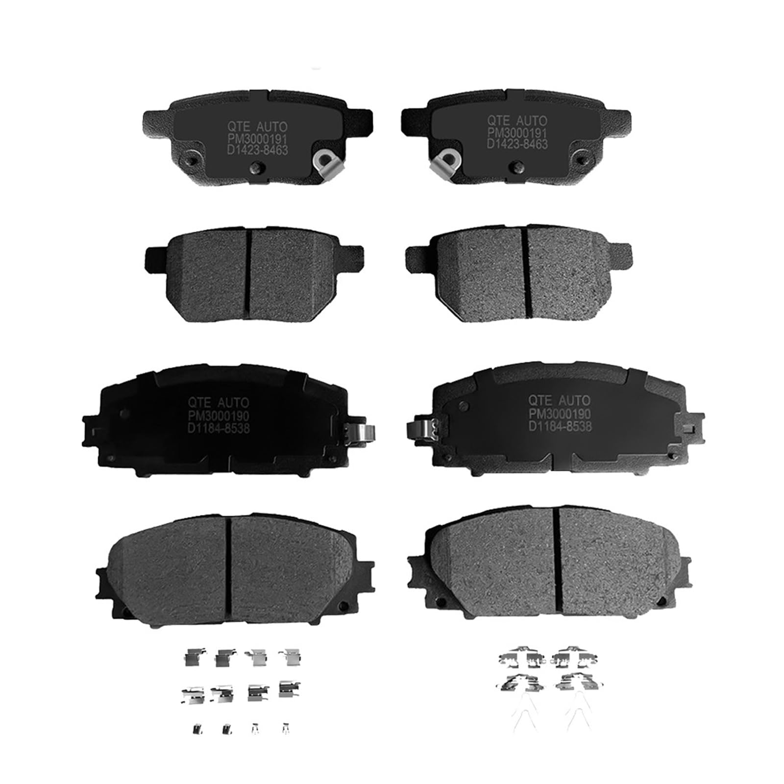 PM Auto Set of 8 Front-Rear Ceramic Brake Pads Compatible With 2012-2015 Toyota Prius Plug-IN