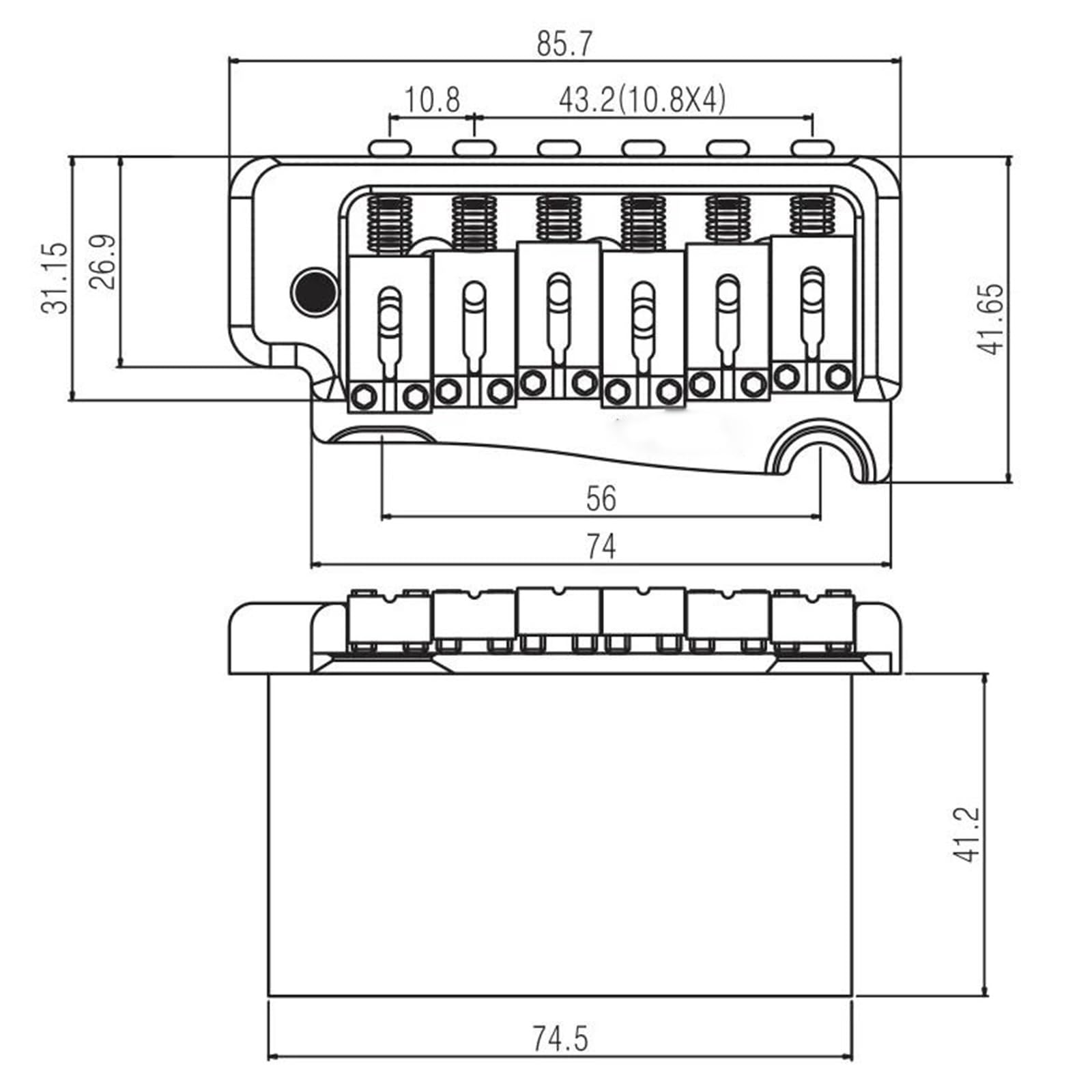 Mostek Tremolo do gitary elektrycznej Złoty podwójny punkt siodełka stalowego Mostek Gitary Profesjonalnej