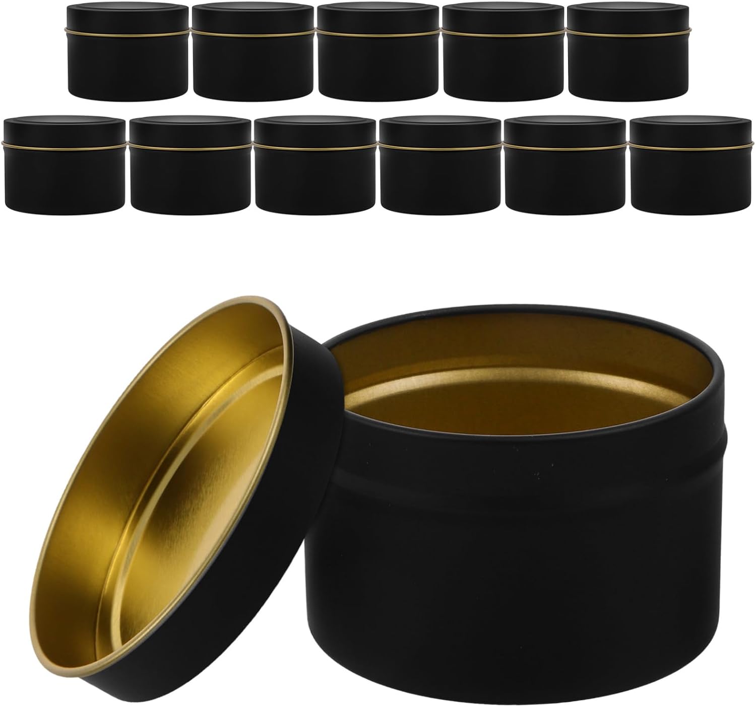 12pcs Vintage Candle Jars with Lids Metal Containers for Candle Making Tinplate Storage for Home Decor for Essential Oils Tea Light Holders