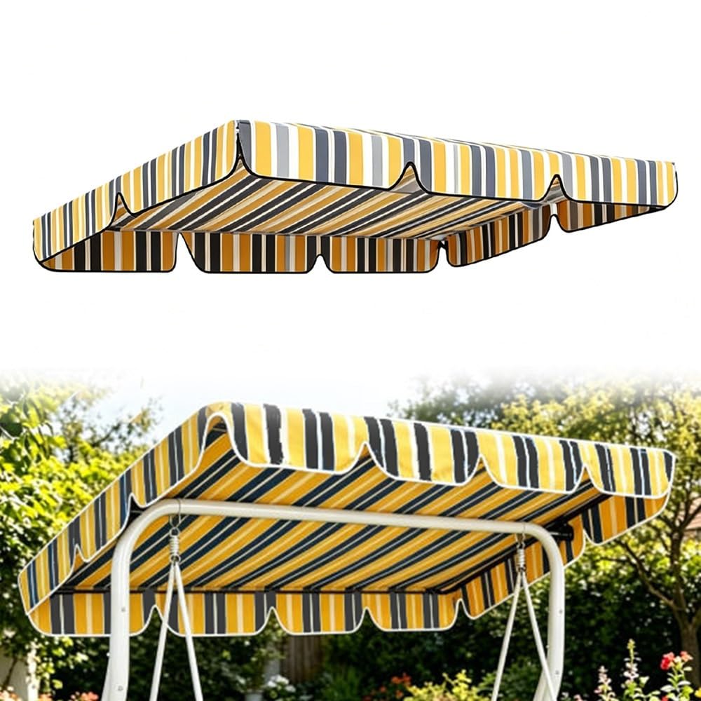Baldacchino Di Ricambio Per Dondolo Da Giardino 2 O 3 Posti Baldacchino Di Ricambio Protezione UV Copertura Superiore Dondolo Da Esterno Tettuccio Per Dondolo(195x125cm/77x49")