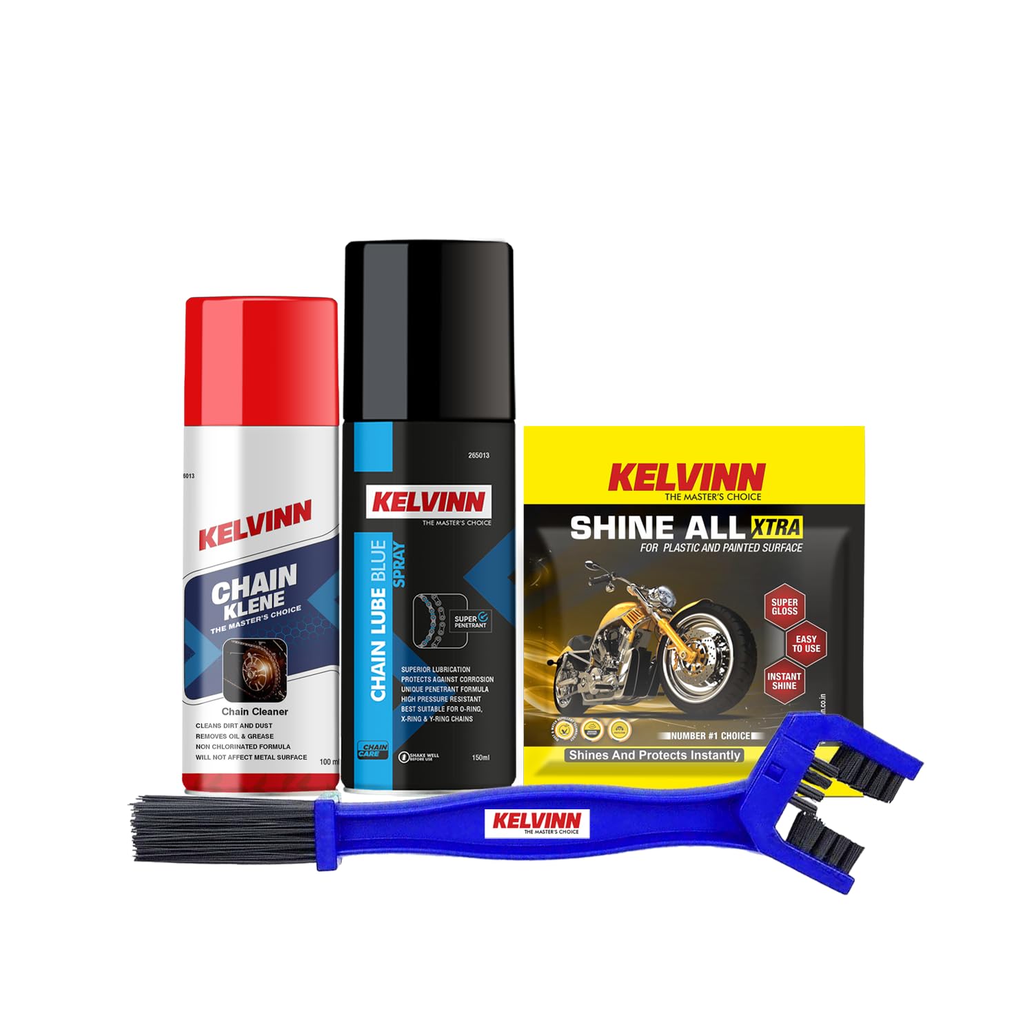 Kelvinn's Chain Maintenance Kit: 150ml Lube, 100ml Klene, Shine Extra Sponge, Cleaning Brush - Superior Bike Chain Care Solution-image-32