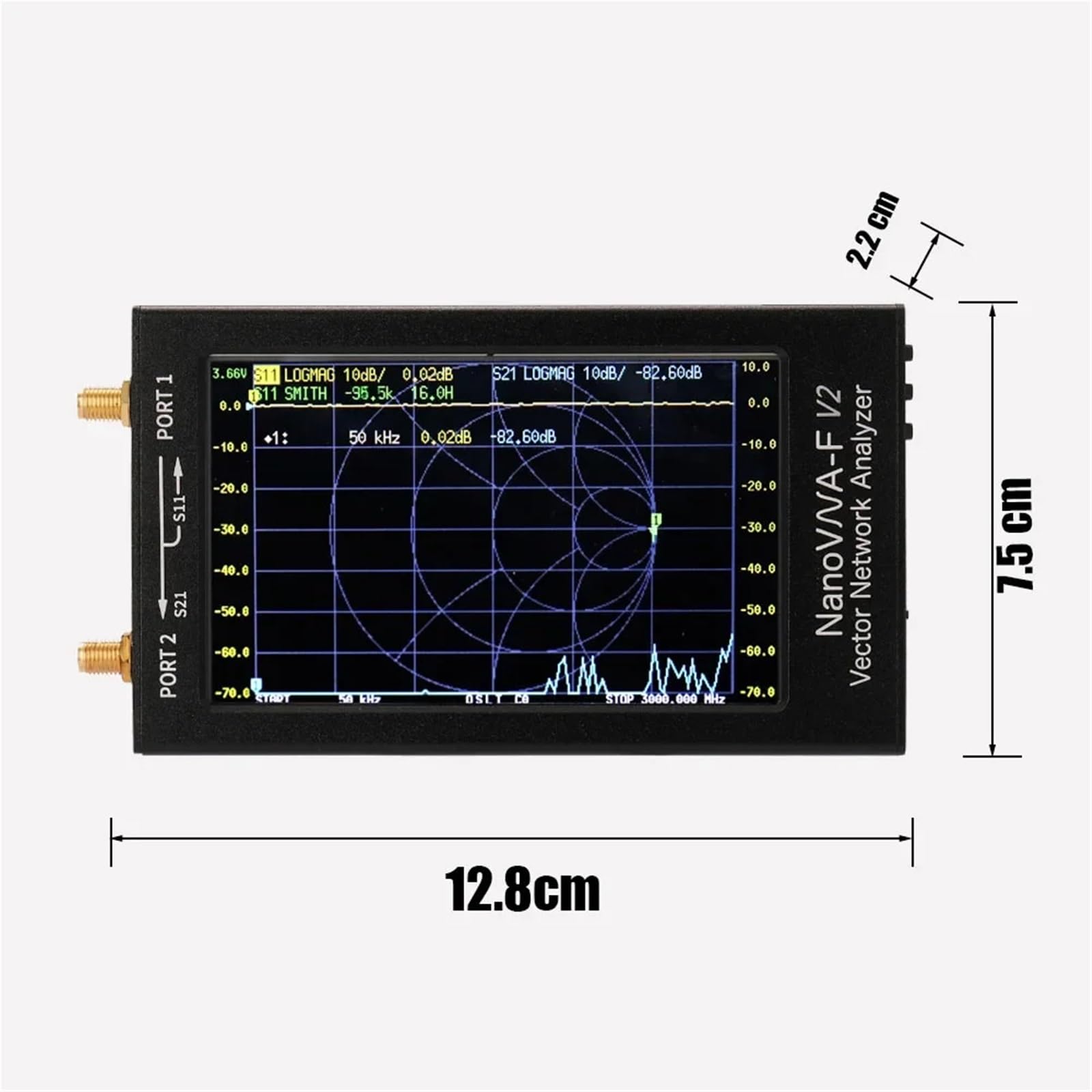 Analizador de red, Analizador De Red Vectorial V2 50KHz-3GHz VNA Pantalla Táctil 4,3"