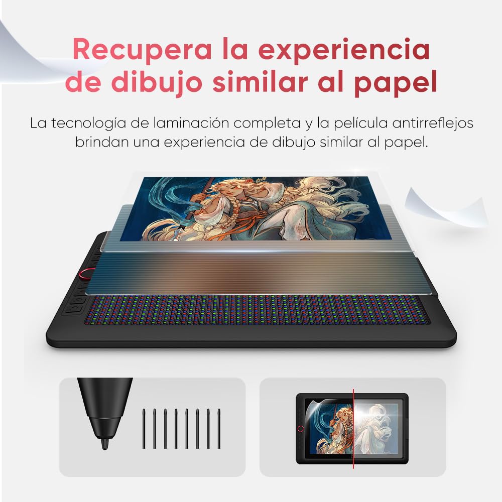 XPPen Artist 15.6 Pro V2 Tableta Gráfica con Pantalla con X3 Pro Chip Inteligente 16K Niveles de Presión, Tableta Gráfica Dibujo Digital con 8 Teclas y 1 Dial, Pantalla 99% sRGB Completamente Laminada