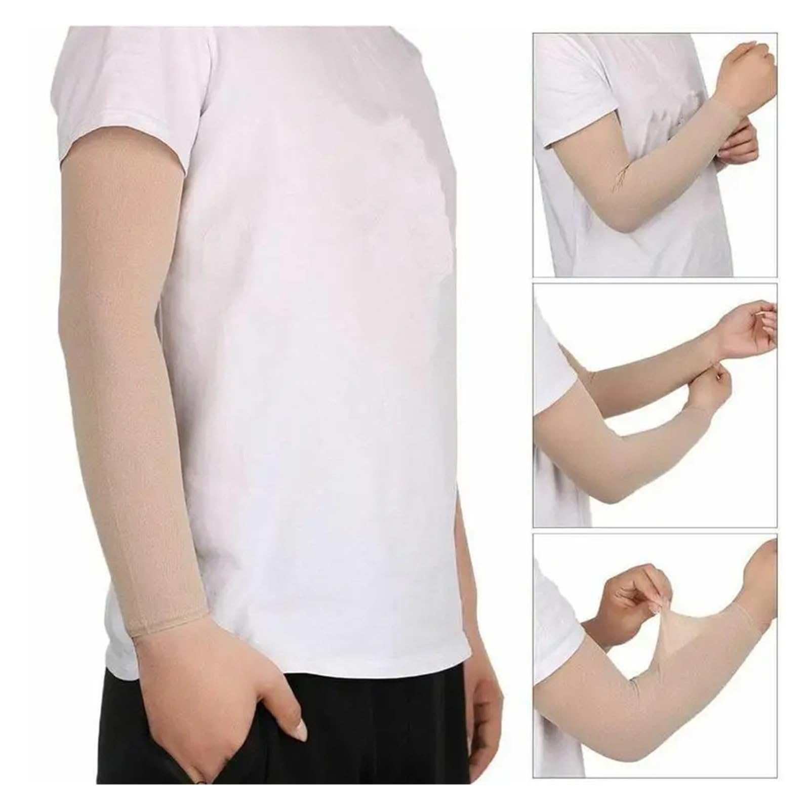 Generisch Unterarm-Abdeckung, Kompressionsärmel, hautfarben, Radfahren, Sport, elastisch, langer Arm