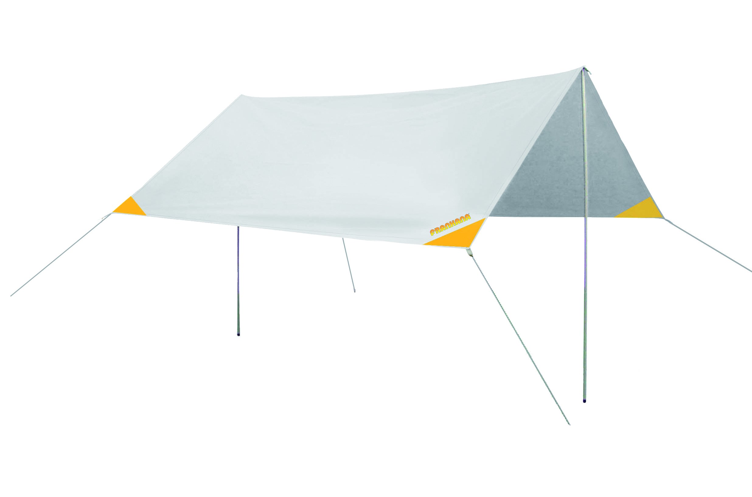 Frankana Tarp Basic Sun Shelter Sail & Poles Camping Caravan Light Grey 3x4m