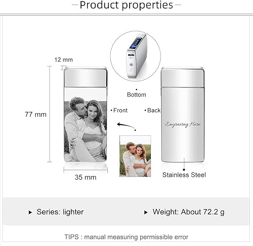 Miniatura 10 de Encendedor de fotos Zippo personalizado con imagen, encendedor de fotos personalizado para hombres, encendedor de puros, encendedor electrónico,