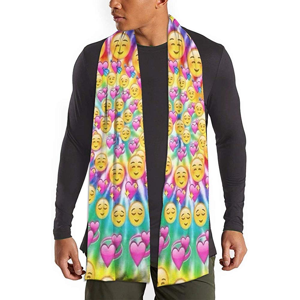 Toufeury Scarf Emoticons Heart Soulmate Rotation Print Long Scarves Large Warm Scarf Shawl for Women/Men