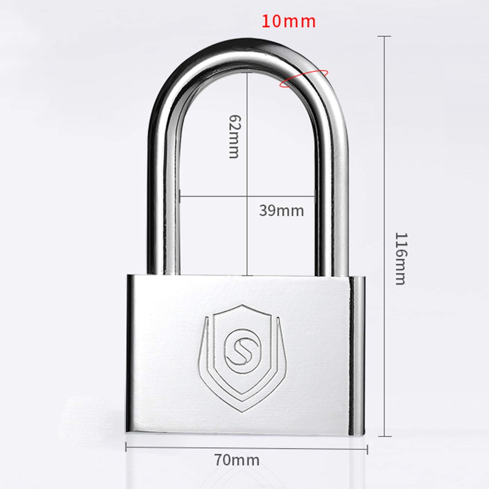 Klucz stalowy z 4 kluczami, szerokość korpusu zamka 30 mm, 40, 50, 60, 70, odporny na rdzę i podważanie(Long Lock,70mm)